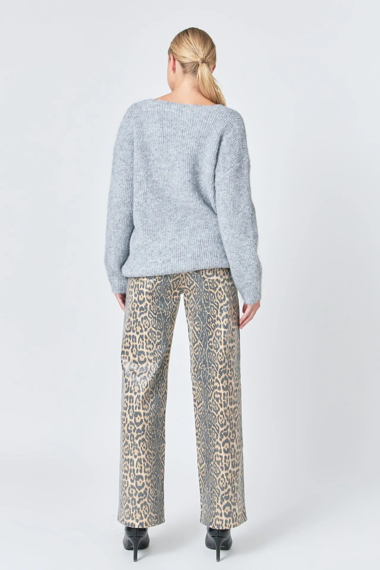 Endless Rose - Leopard Wide Leg Denim