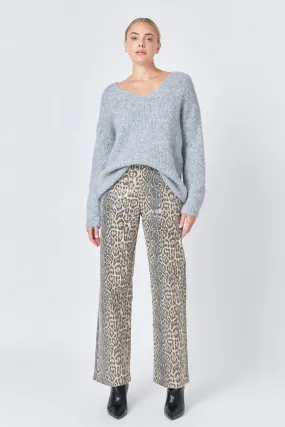 Endless Rose - Leopard Wide Leg Denim