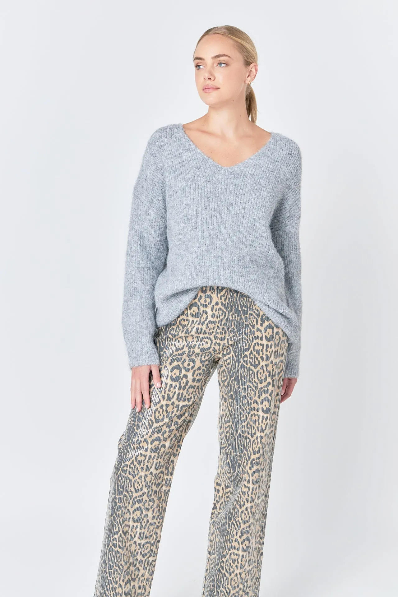 Endless Rose - Leopard Wide Leg Denim