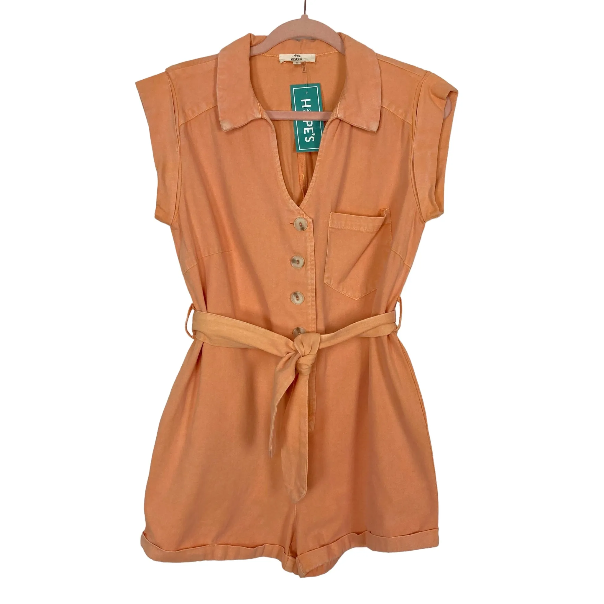 Entro Peach Sunny Forever Belted Romper NWT- Size S (sold out online)