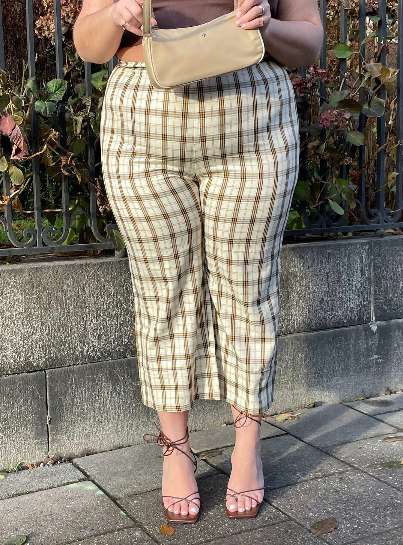 Euros Pants Yellow Check Curve
