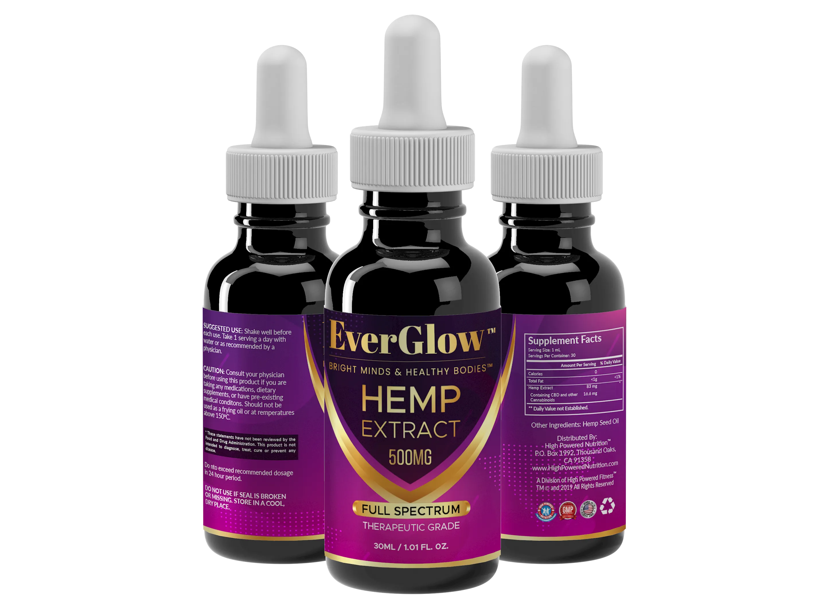 EverGlow™ CBD Full Spectrum 500mg Tincture Drops Bright Minds & Healthy Bodies™