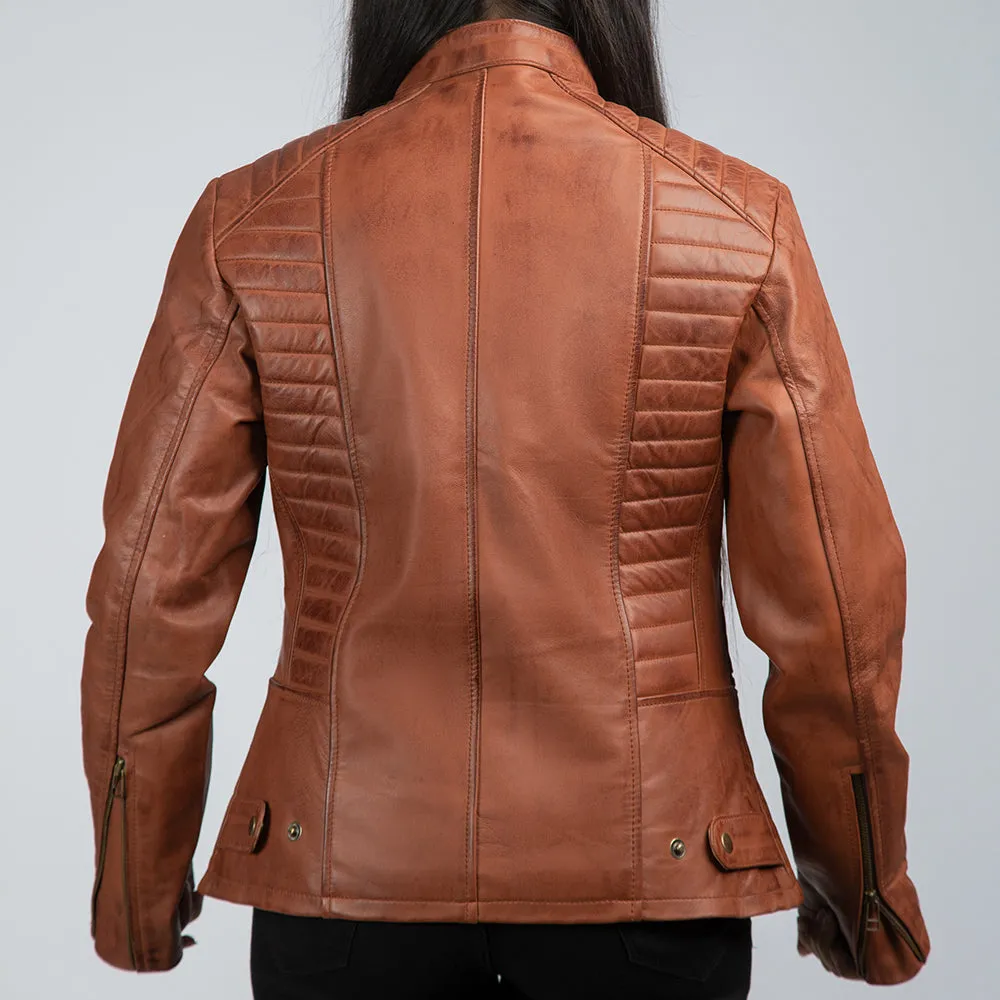 Fearless Brown Leather Biker Jacket