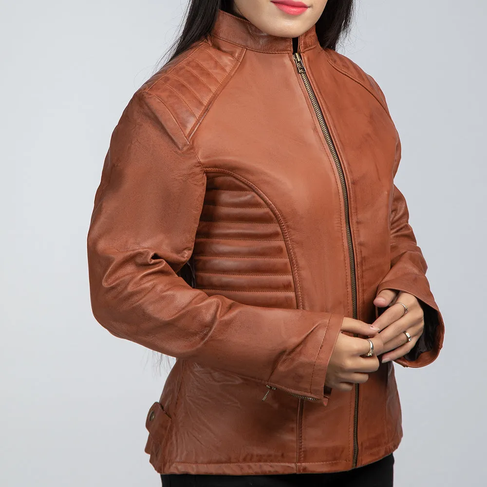 Fearless Brown Leather Biker Jacket