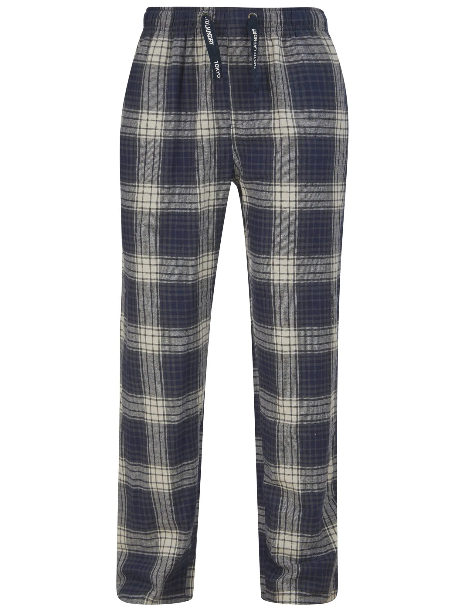 Field 2pc Long Sleeve Cotton Checked Lounge Set in Charcoal - Tokyo Laundry