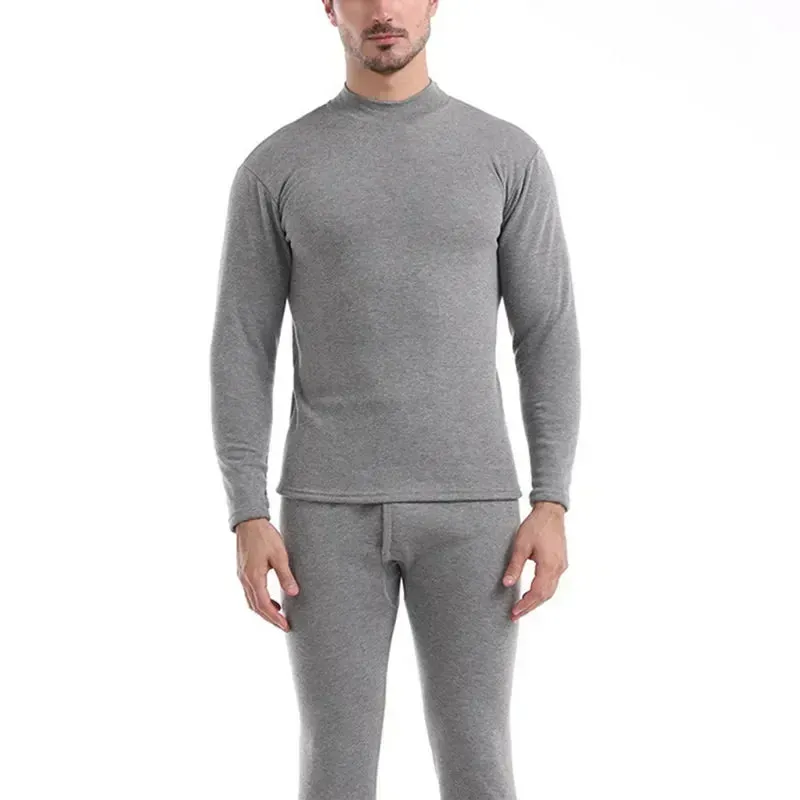 Fleece Men Plus Winter Thickened Pajamas Set Long Johns Thermal Velvet Shirt Bottom Thick Underwear Keep Short Eye Catching