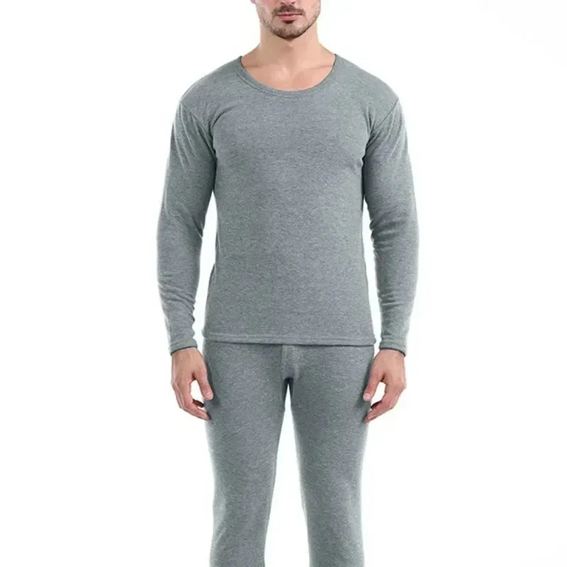Fleece Men Plus Winter Thickened Pajamas Set Long Johns Thermal Velvet Shirt Bottom Thick Underwear Keep Short Eye Catching