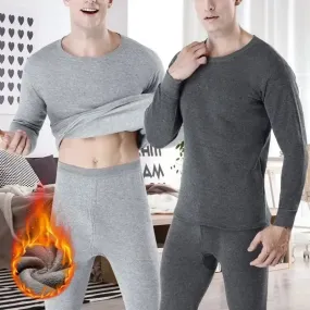 Fleece Men Plus Winter Thickened Pajamas Set Long Johns Thermal Velvet Shirt Bottom Thick Underwear Keep Short Eye Catching