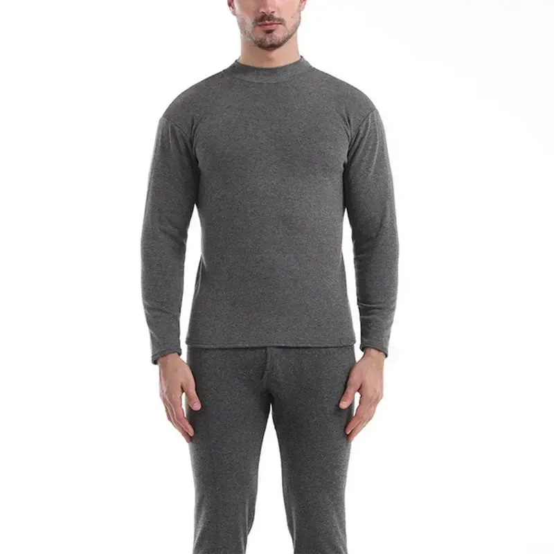 Fleece Men Plus Winter Thickened Pajamas Set Long Johns Thermal Velvet Shirt Bottom Thick Underwear Keep Short Eye Catching