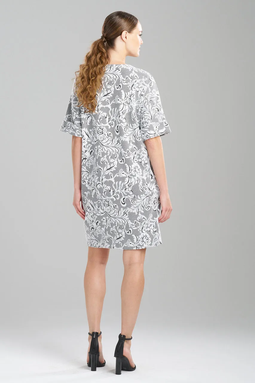 Floral Jacquard T-Shirt Dress