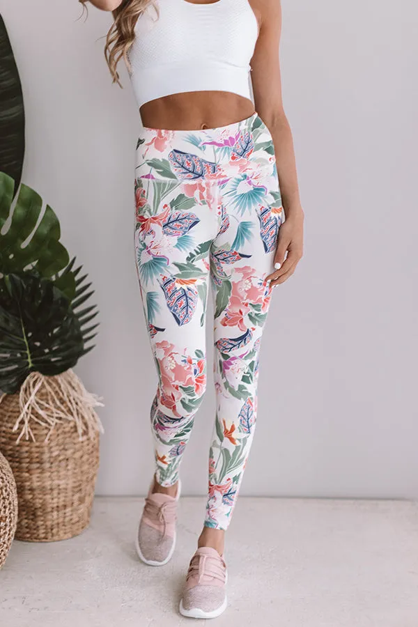 Floral Paradise High Waist Legging In Ivory