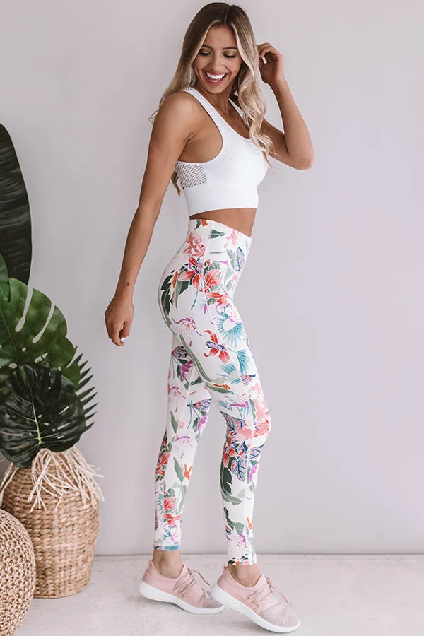 Floral Paradise High Waist Legging In Ivory