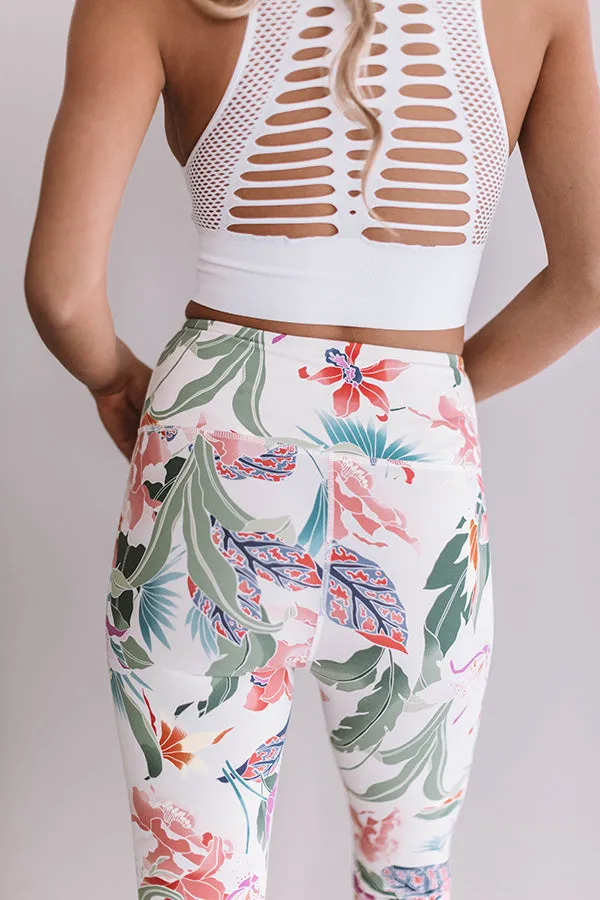 Floral Paradise High Waist Legging In Ivory