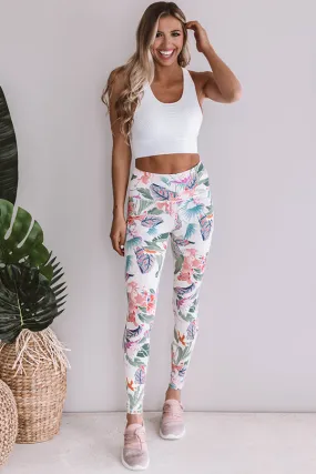 Floral Paradise High Waist Legging In Ivory