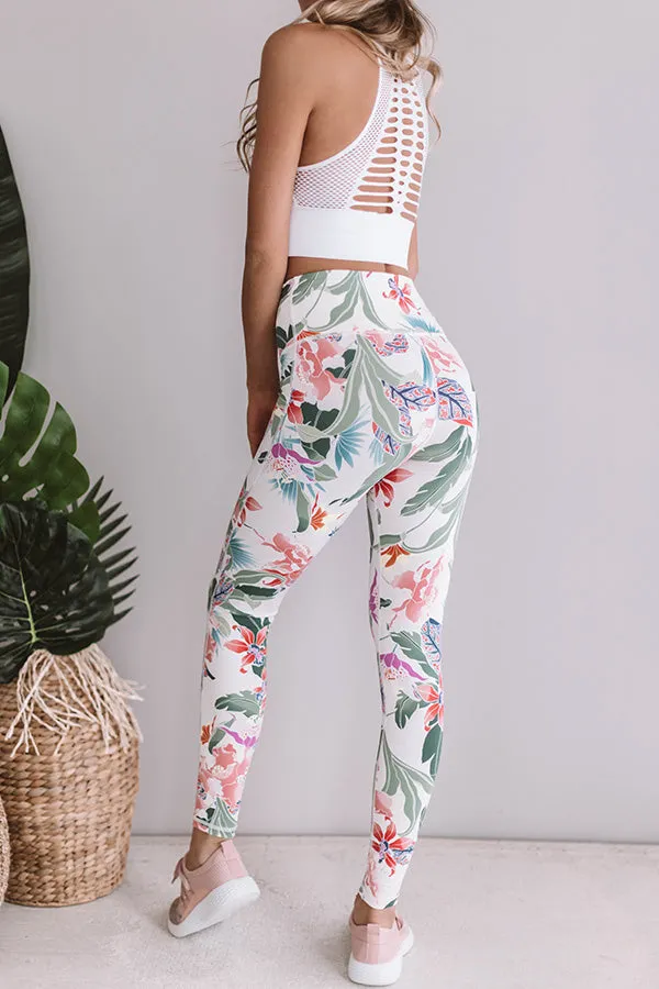 Floral Paradise High Waist Legging In Ivory