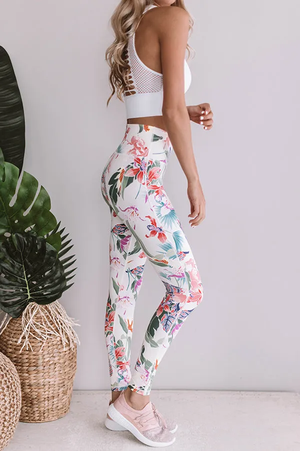 Floral Paradise High Waist Legging In Ivory