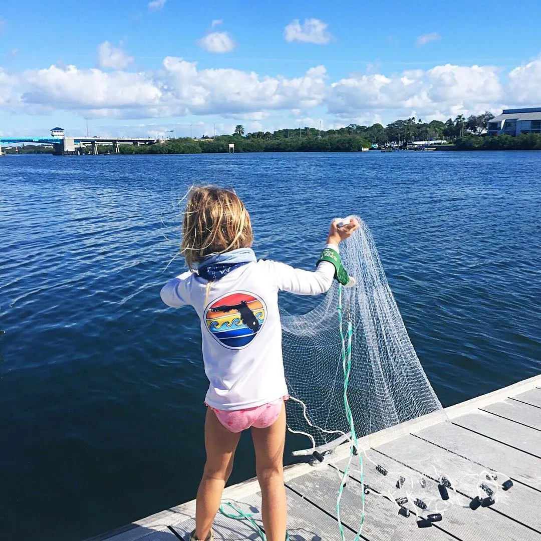 FLORIDA SUNSET YOUTH SOLAR SHIRT - WHITE