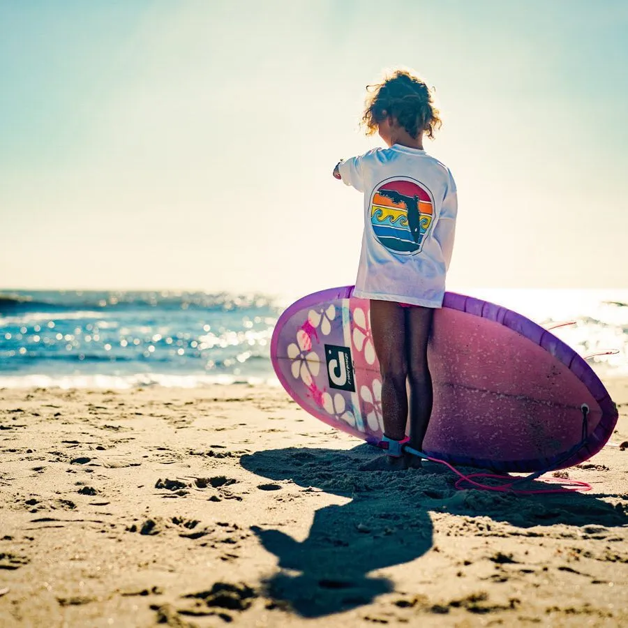 FLORIDA SUNSET YOUTH SOLAR SHIRT - WHITE