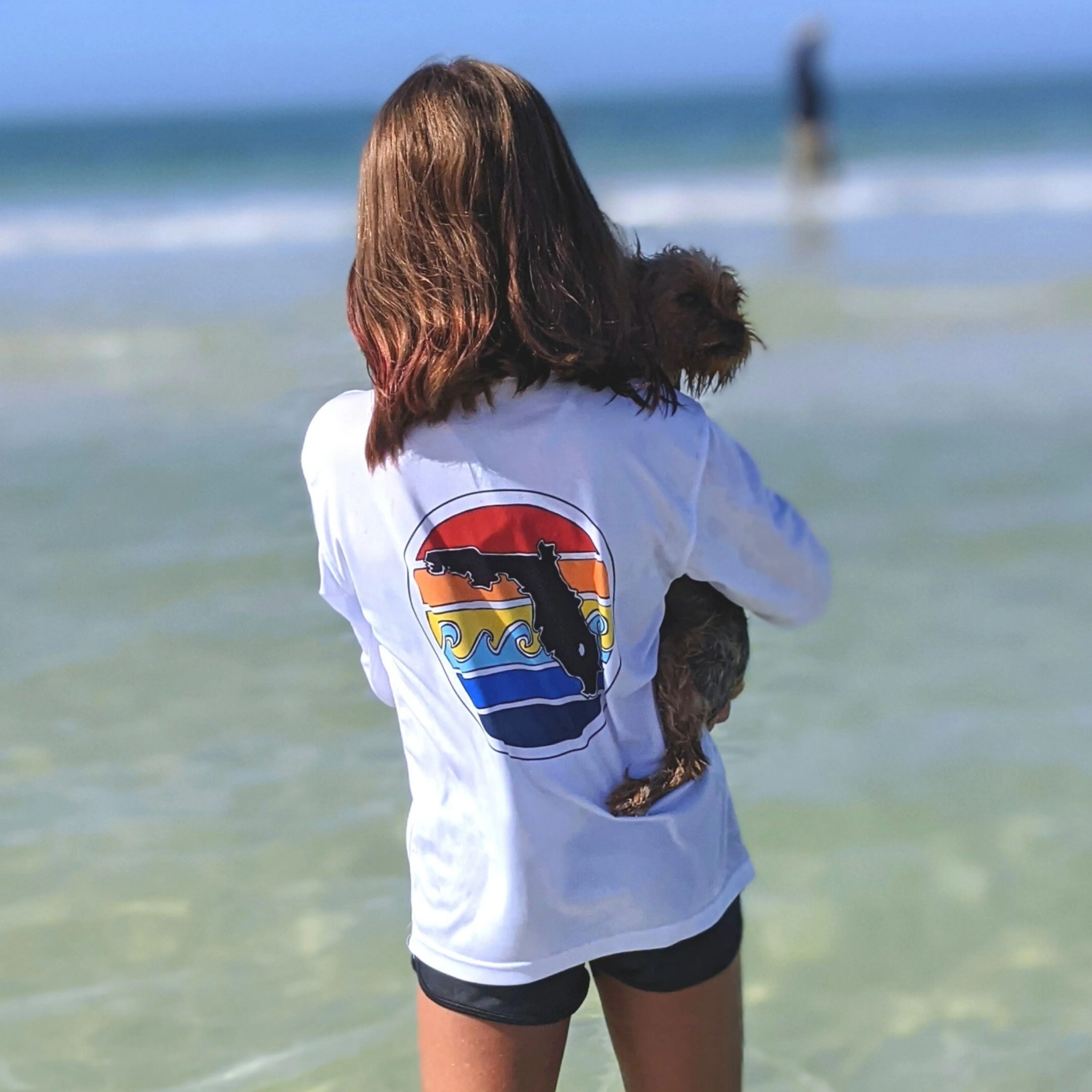 FLORIDA SUNSET YOUTH SOLAR SHIRT - WHITE