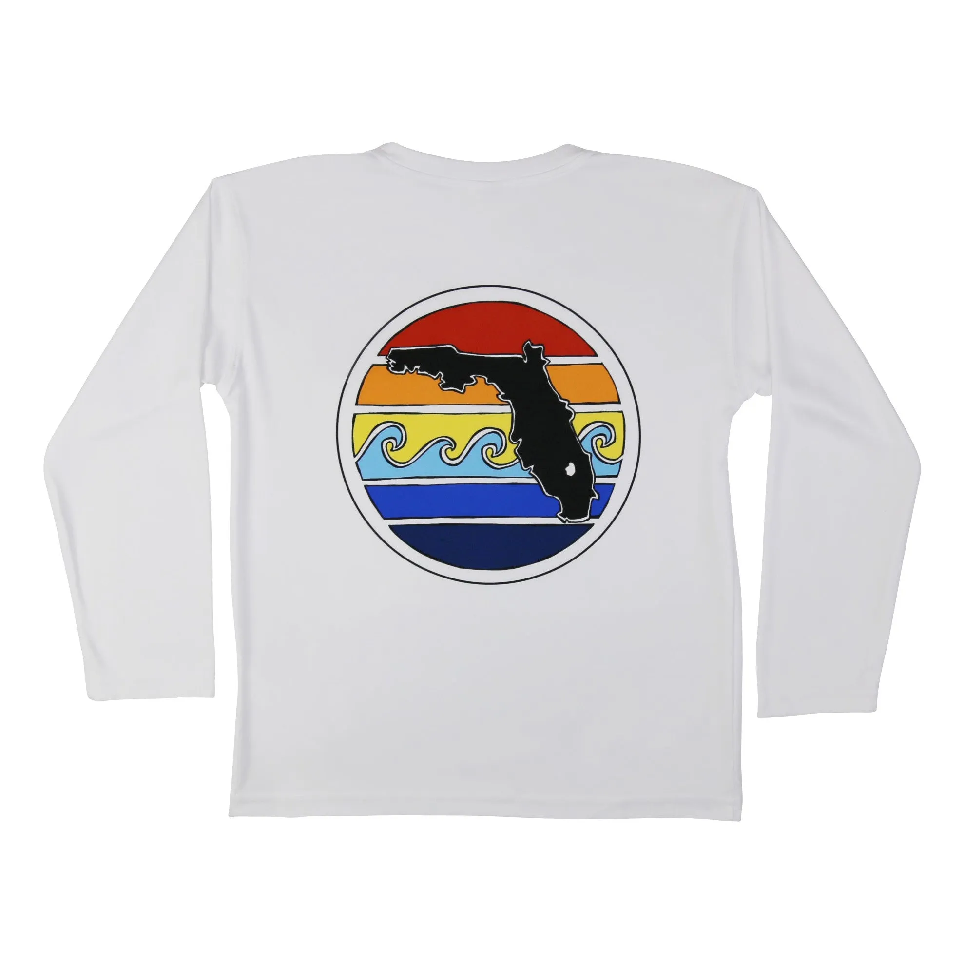 FLORIDA SUNSET YOUTH SOLAR SHIRT - WHITE