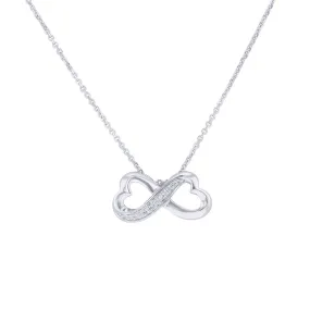 Follow Your Heart Silver Diamond Necklace