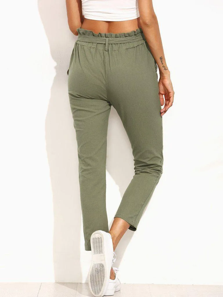 Frill Tie Waist Pants