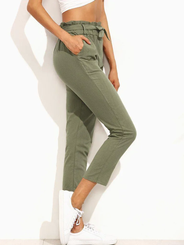 Frill Tie Waist Pants
