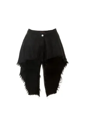 Fringed Black Shorts