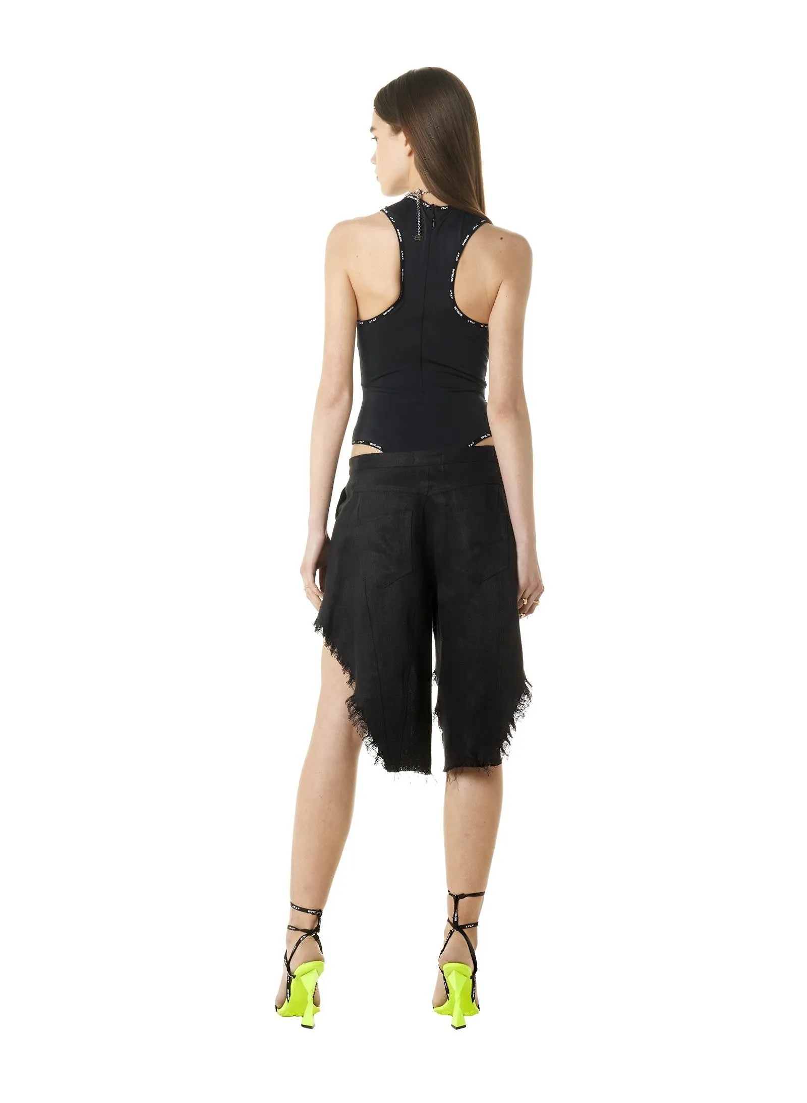 Fringed Black Shorts
