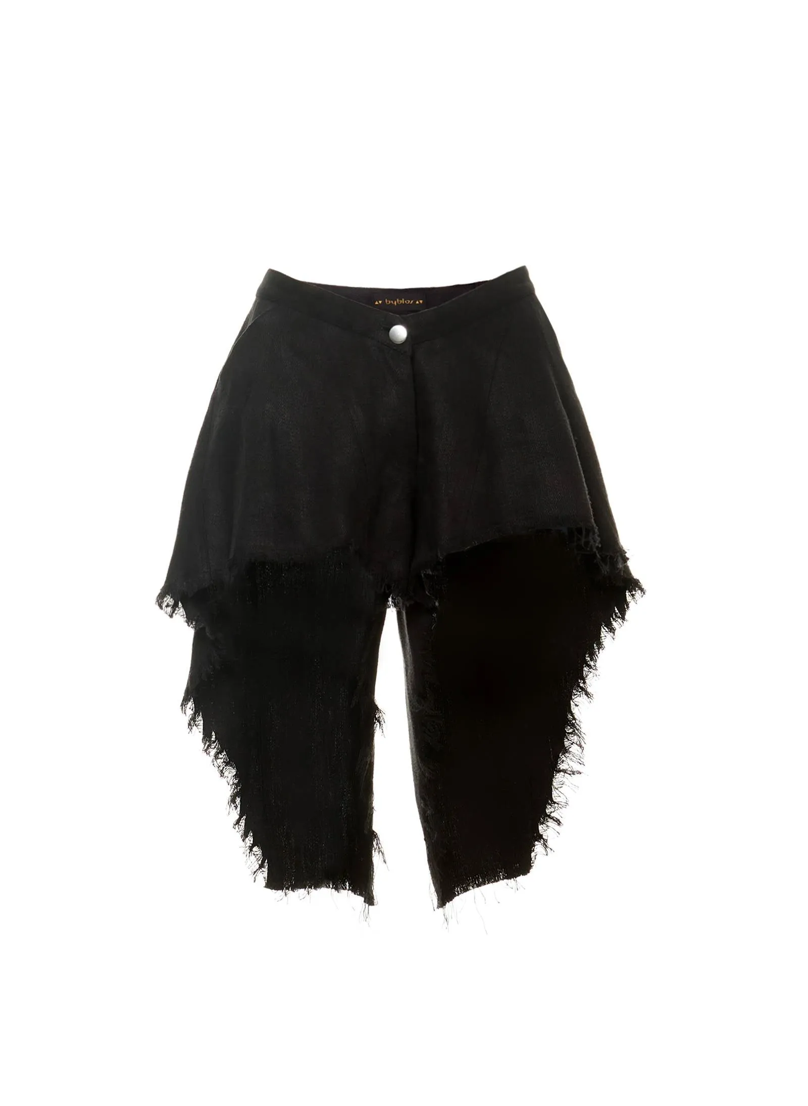 Fringed Black Shorts