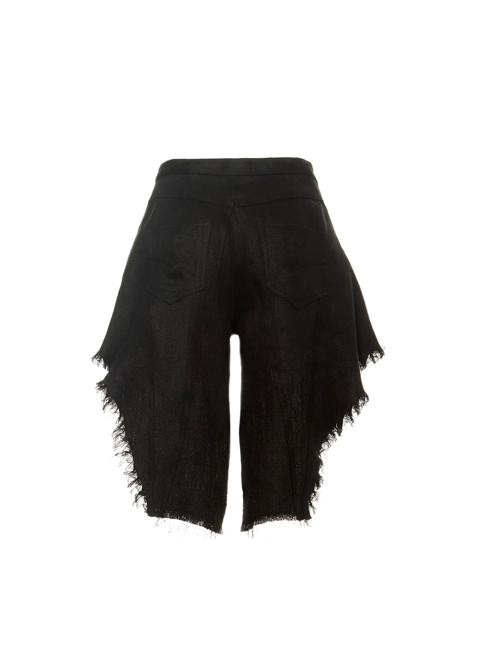 Fringed Black Shorts