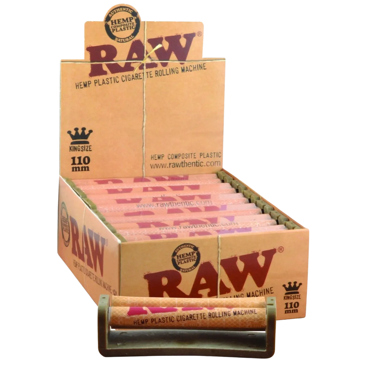 Full Box Raw Eco-Plastic Rolling Machine 110mm King Size - 12 units