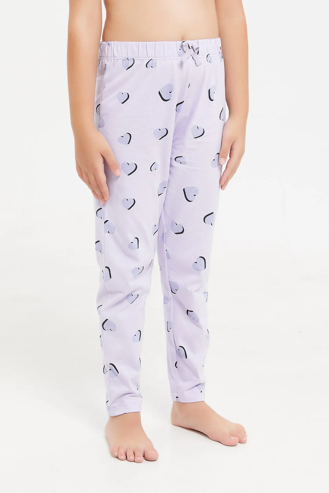Girls Lilac Daisy And Minnie Pyjama Set (2 Piece)