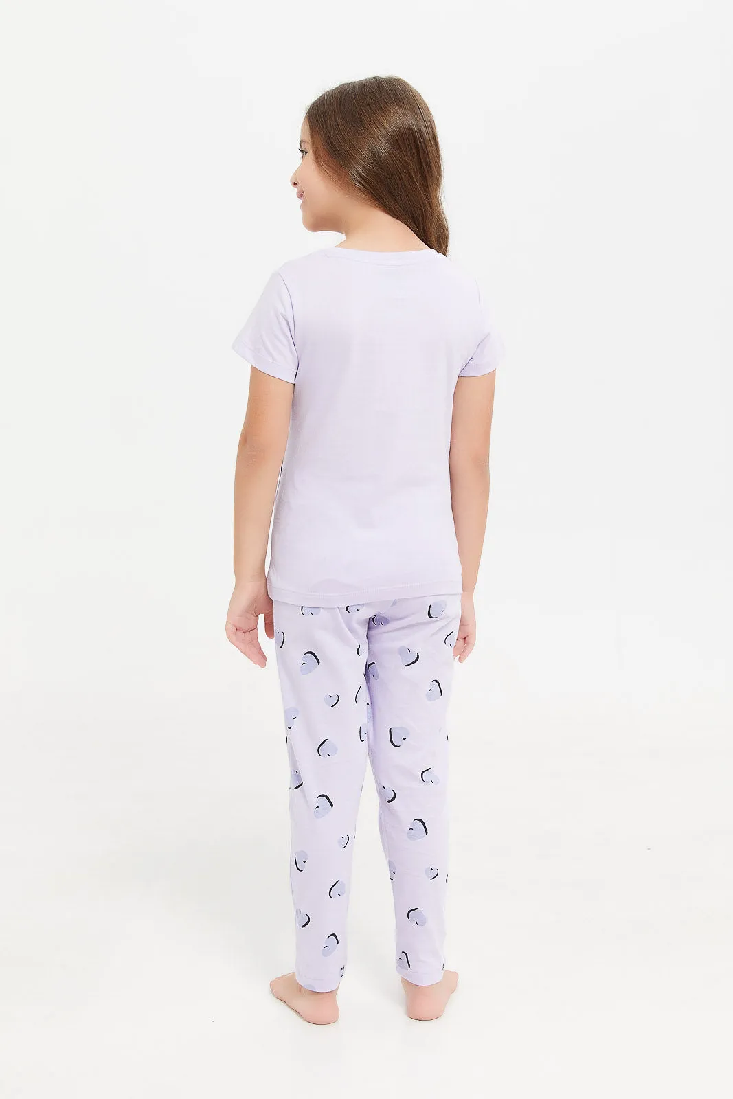 Girls Lilac Daisy And Minnie Pyjama Set (2 Piece)