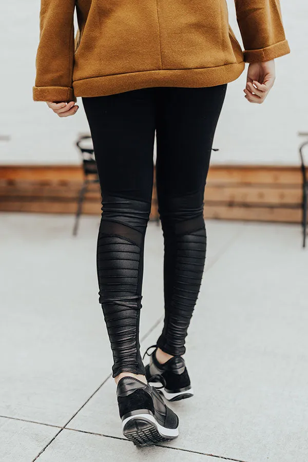 Goal Digger High Waist Moto Legging in Black