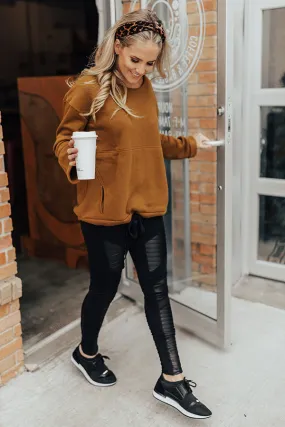 Goal Digger High Waist Moto Legging in Black