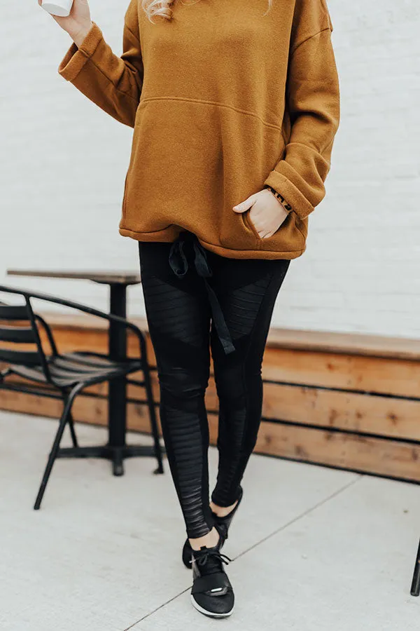 Goal Digger High Waist Moto Legging in Black