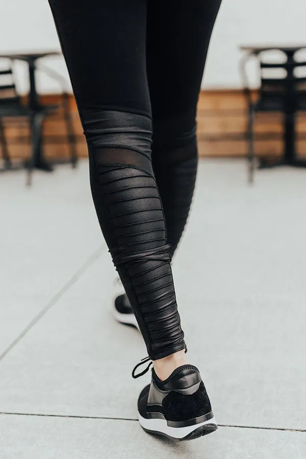 Goal Digger High Waist Moto Legging in Black