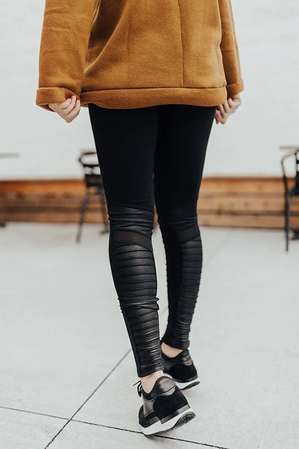 Goal Digger High Waist Moto Legging in Black