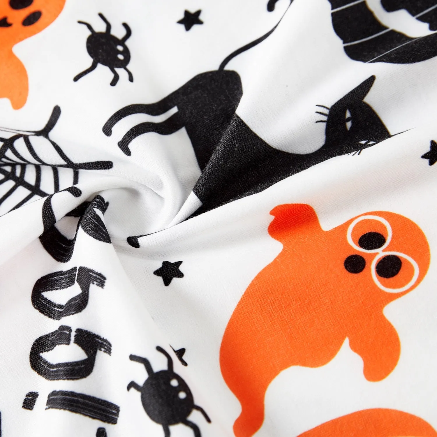 Halloween Family Matching  Dress Pumpkin Dresses and Short Sleeve T Shirt Tops Sets