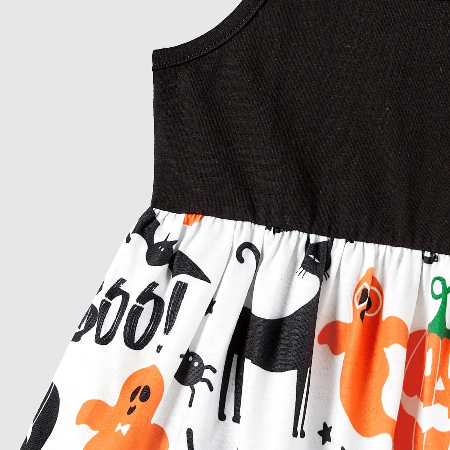 Halloween Family Matching  Dress Pumpkin Dresses and Short Sleeve T Shirt Tops Sets