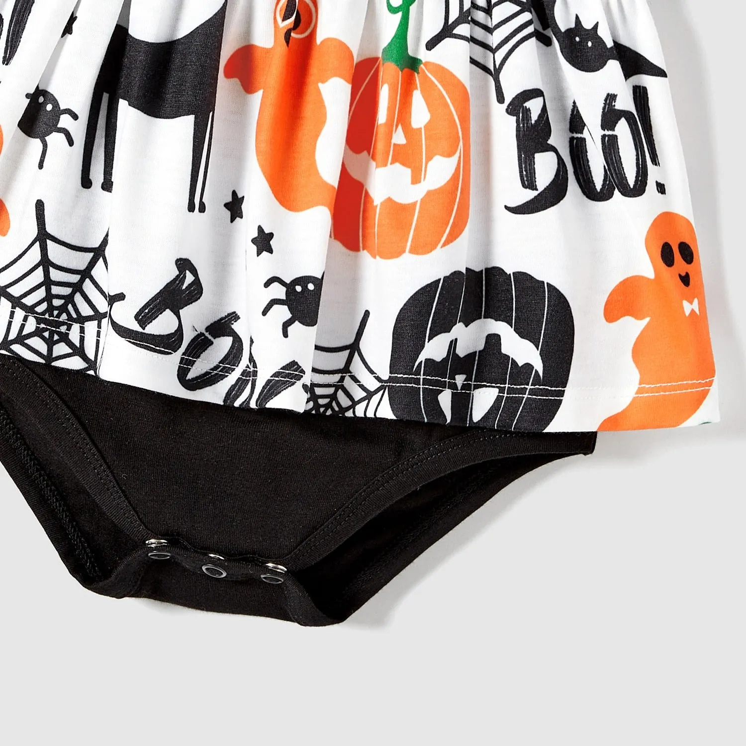 Halloween Family Matching  Dress Pumpkin Dresses and Short Sleeve T Shirt Tops Sets