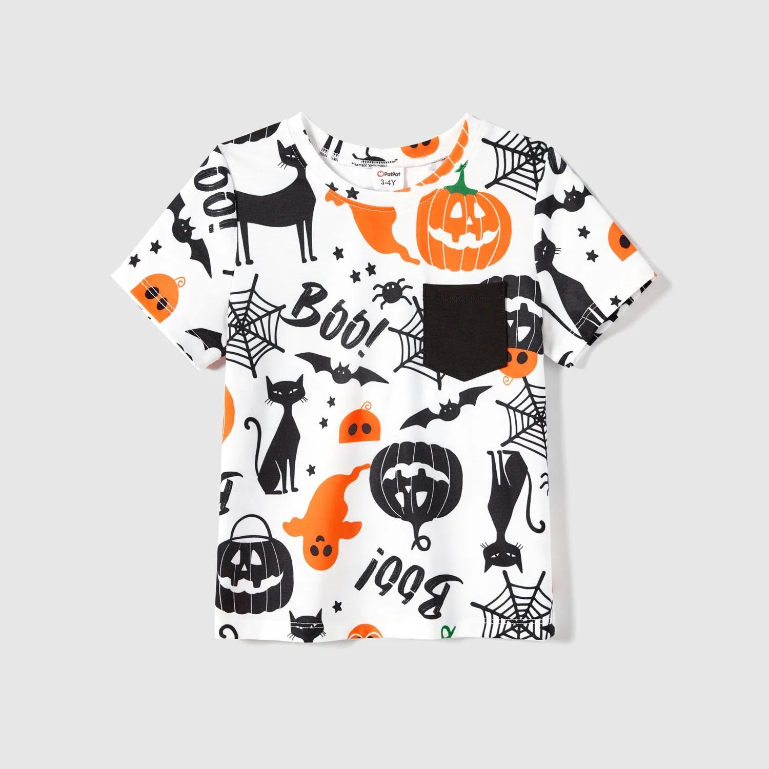 Halloween Family Matching  Dress Pumpkin Dresses and Short Sleeve T Shirt Tops Sets