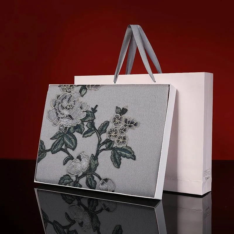 Handcrafted Su Embroidery Cashmere Scarf Premium Quality 200x60cm