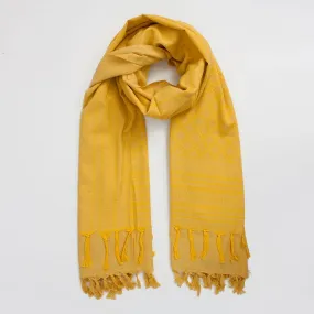 Handmade Embroidered Scarf | Ochre