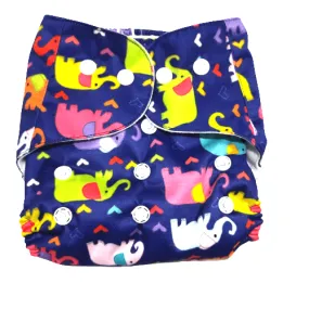 Happy Colorful Elephants - Reusable Diaper