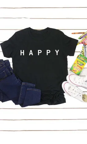 Happy white ink Kids Graphic Tee