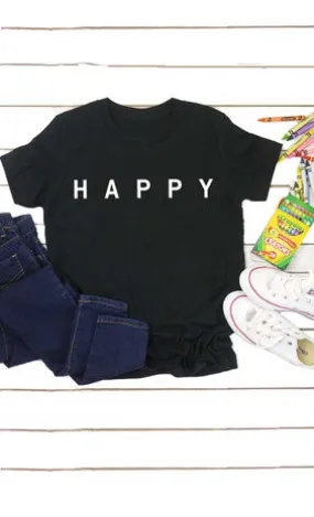 Happy white ink Kids Graphic Tee