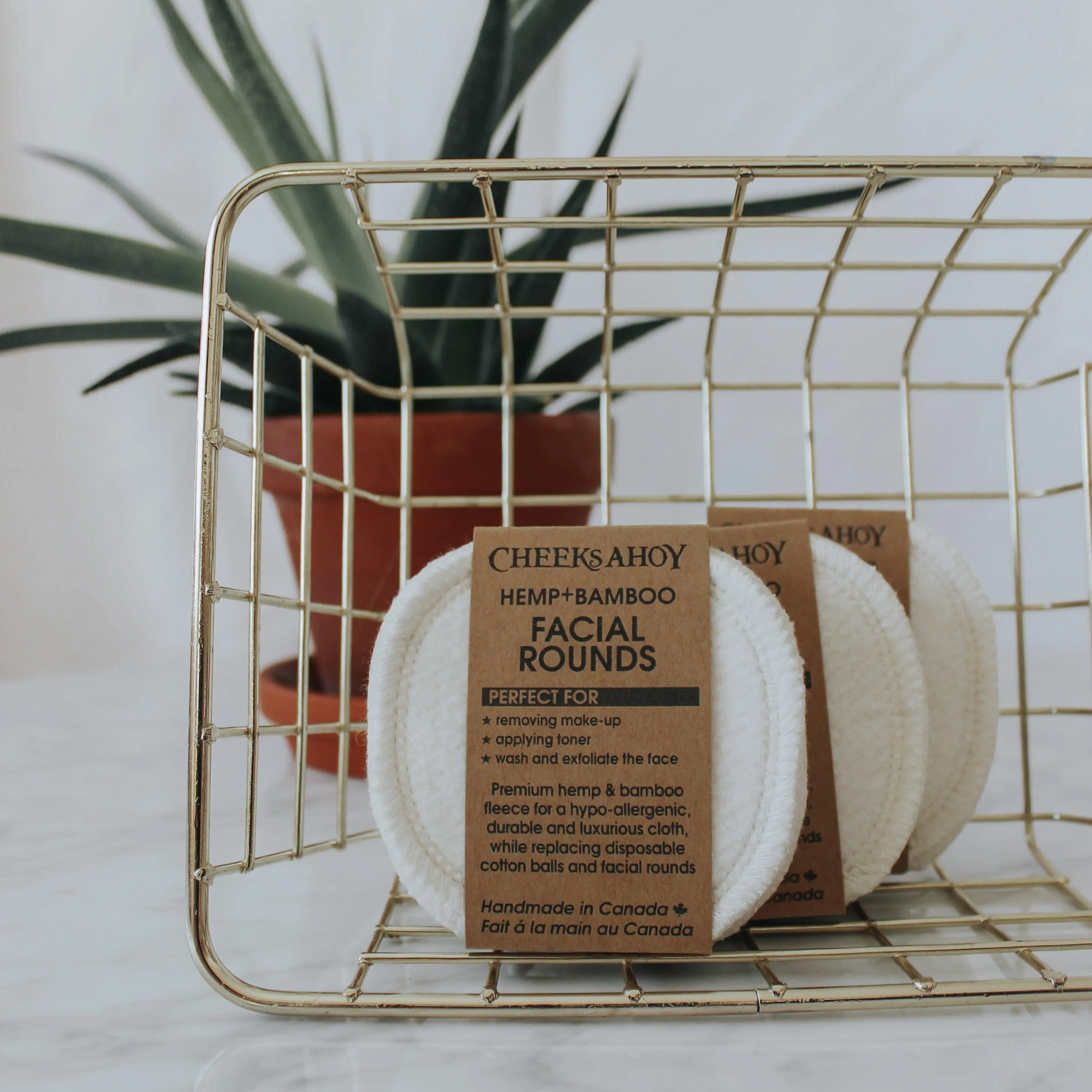 hemp and bamboo facial rounds (6 pack)