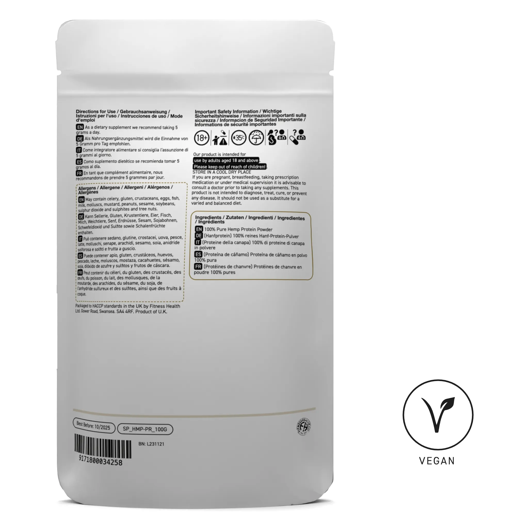 Hemp Protein Powder Vegan Supplement